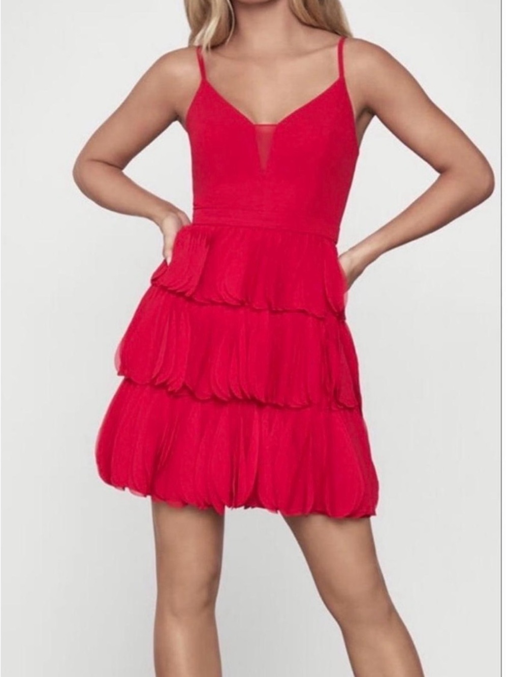 Homecoming Dress Red BCGB. Size 6. FUN texture!! Like new.